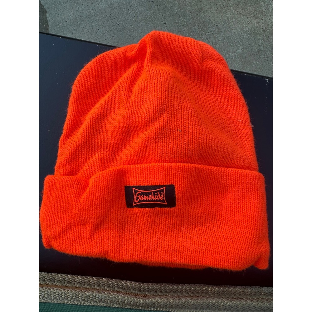 Gamehide Blaze Orange Beanie 3M Thinsulate Lined Hunting Hat High Visibility